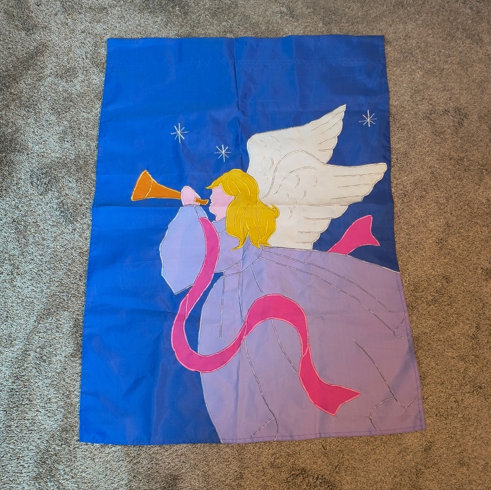 Vintage Christmas Angel Decorative Vertical House Garden Flag 27"X38"